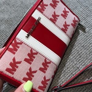 BRIGHT RED MK WALLET